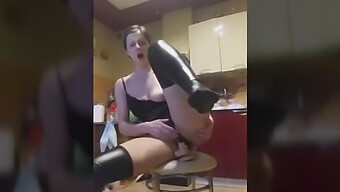 Amateur Polish Girl Enjoys Riding Dildo On Chair For Pleasure