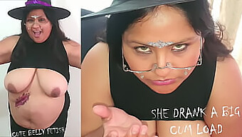 Busty Blonde'S Halloween-Themed Oral Pleasure With Facial Finish