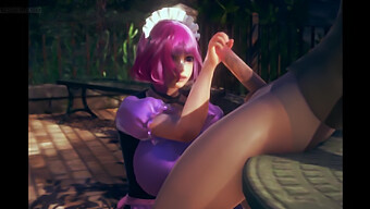 Kokoro, A Empregada, Dá Uma Punheta Sensual E Uma Gozada Interna Neste Jogo 3d