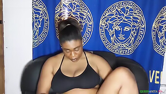 Blacked Nigerian Bbw Stepsister'S Solo Show In The Living Room