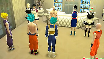 Mari Et Femme Japonais Jouent Un Jeu De Rôle Dans Un Porno Sur Le Thème De Dragon Ball