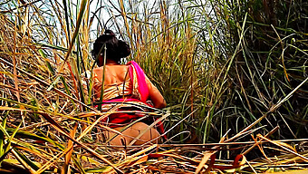 Asian Housewife Pleasures Herself Outdoors In The Jungle