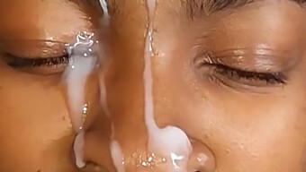 Ebony Teen Gets Covered In Cum From A Massive Facial