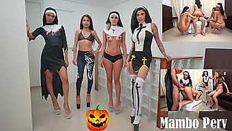 Halloween-Themed Group Sex With Nuns And Reverse Gangbang