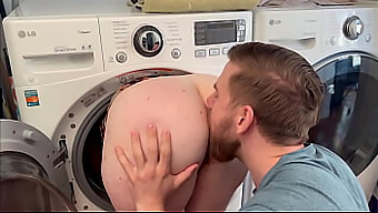 Amateur dad Steve Rickz fucks his stepmom in the washing machine and gives her a creampie