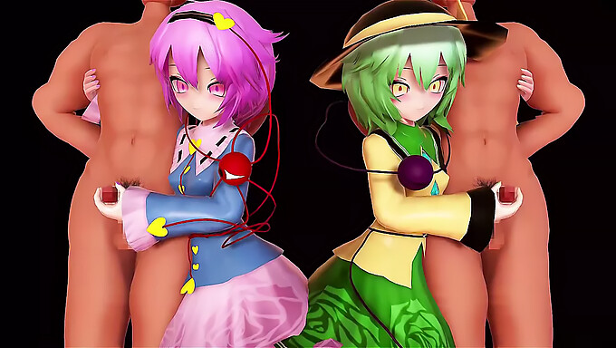 Irmã madura Hentai em um trio com MMD